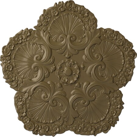 Shell Ceiling Medallion, Hand-Painted Mississippi Mud, 25 5/8OD X 1P